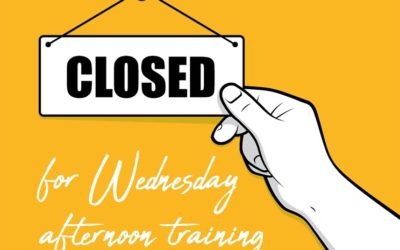 Closed from midday for training Wednesday 25 November